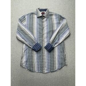 Robert Graham Shirt Mens Medium Geometric Pattern Button‎ Up Long Sleeve Casual